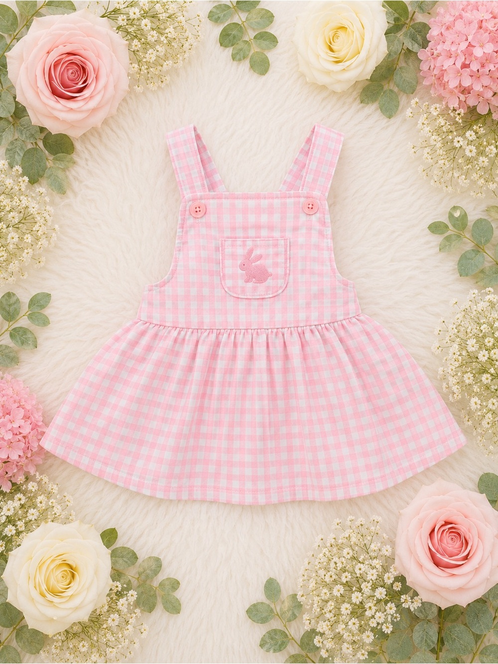 Carter's Pink Gingham Pinafore Dress